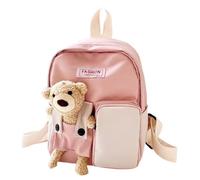 LGWJHCY Sac à Dos Ours pour Enfant, Petit Mignon Sac à Dos Maternelle, Cartable Fille, Sac à Dos Poupée Ours Cartoon Mini Sacs d'école pour Enfant Filles de 2 à 5 Ans.（Couleur rose）