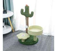 LGYGMD Mignon, Tour Forme Cactus Chats d'intérieur avec griffoir entièrement en sisal, perchoirs, Plate-Forme de Saut, Petit Centre d'activités pour Arbre à Chat