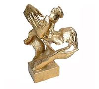 LGYKUMEG Buste Sculpture Déco Couple Baiser Statues Design Moderne Décoration Sculpture Déco Figure Statue Art Polyrésine Visages Couple,d'or