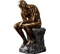 LGYKUMEG Statue De Penseur Auguste Rodin Le Penseur Assis Statue Statue Figurine Sculpture De Résine Moderne Home Office Etude Salle De Bureau Décor,Copper
