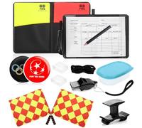 LGZIN Kit d'Arbitrage Football, Carton Arbitre Set avec Sifflet Arbitre, Carton Rouge et Jaune, Carnet d'Arbitre, Jeton de Vote, Pinces à Doigts, Drapeau d'Arbitre pour Football Scolaire Sports Jeu