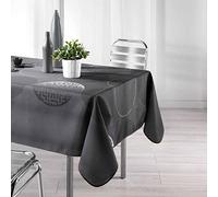 Douceur d'Intérieur Nappe imprimée Kosmo Polyester Anthracite 240 x 150 cm