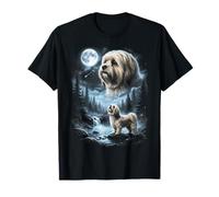 Lhassa Apso Howling to The Moon Retro 90's Dog T-Shirt