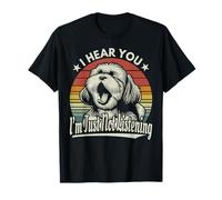 Lhassa Apso I Heard You I'm Just Not Listening Yawn Dog Retro T-Shirt