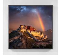 Lhassa, Chine Diamond Painting Palais du Potala Diamond Painting Adulte, Peinture Diamant Enfant Bricolage Strass Point de Croix Broderie Diamant Kit Complet, Tableau Decoration Murale 80x80cm uk5-q72