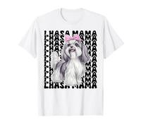 Lhassa Mama Mom Lhassa Apso Dog Mère Fête des Mères Coquette Bow T-Shirt