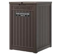 LHBGO Boîte de livraison de colis pour porche, boîte de rangement de 125 litres avec fermeture sécurisée, grande boîte d'extérieur en résine à double paroi et boîte de terrasse étanche
