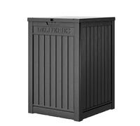 LHBGO Boîte de livraison pour porche, boîte de rangement avec fermeture sécurisée verrouillable, grande boîte de livraison en résine à double paroi et boîte de terrasse étanche de 125 litres