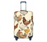 LHBWCVN A Brood of Chickens Housse de bagage lavable pour valise de 45,7 à 81,3 cm, anti-rayures, housse de bagage de voyage, Noir , S