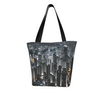 LHBWCVN Aerial Night of View Hong Kong Sac fourre-tout pour femme avec poignée sur le dessus, grand sac besace à bandoulière, sac à main décontracté, sac de courses esthétique, sac d'épicerie, sac