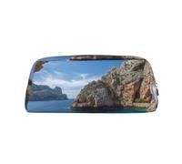 LHBWCVN Arch in Majorca - Trousse à crayons de grande capacité en cuir pour homme et femme, trousse de toilette de voyage avec fermeture éclair, grande ouverture, porte-monnaie