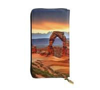Lhbwcvn Arches National Park Portefeuille pour homme et femme - Portefeuille en cuir avec blocage RFID - Grande capacité - Porte-cartes de crédit - Porte-monnaie avec fermeture éclair - Support de