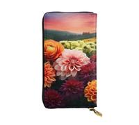 Lhbwcvn Beau portefeuille à fleurs colorées pour homme et femme - Portefeuille en cuir avec blocage RFID - Grande capacité - Porte-cartes de crédit - Porte-monnaie avec fermeture éclair - Support de
