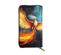 Lhbwcvn Beau portefeuille Phoenix pour homme et femme - Portefeuille en cuir avec blocage RFID - Grande capacité - Porte-cartes de crédit - Porte-monnaie avec fermeture éclair - Support de téléphone -