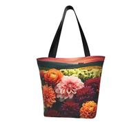 LHBWCVN Beau sac fourre-tout à fleurs colorées pour femme avec poignée sur le dessus, grand sac à bandoulière, sac à main décontracté, sac de courses esthétique, sac d'épicerie, sac de travail, sac de