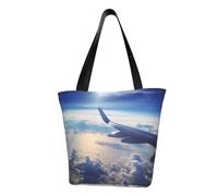 LHBWCVN Beau sac fourre-tout en forme d'avion pour femme avec poignée sur le dessus, grand sac besace à bandoulière, sac à main décontracté, sac de courses esthétique, sac d'épicerie, sac de travail