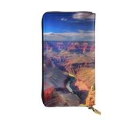 Lhbwcvn Beauty Grand Canyon - Portefeuille pour homme et femme - Portefeuille en cuir avec blocage RFID - Grande capacité - Porte-cartes de crédit - Étui à billets avec fermeture éclair pour téléphone