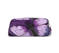 LHBWCVN Belle trousse à crayons de grande capacité en cuir avec motif papillon - Trousse de maquillage esthétique pour homme et femme - Trousse de toilette de voyage avec fermeture éclair - Grande
