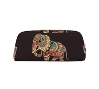 LHBWCVN Belle trousse à crayons en cuir avec motif éléphant de grande capacité - Trousse de maquillage esthétique pour homme et femme - Trousse de toilette de voyage avec fermeture éclair - Grande