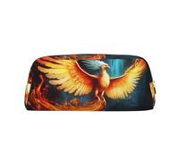 LHBWCVN Belle trousse à crayons Phoenix de grande capacité - Trousse à crayons esthétique en cuir pour homme et femme - Trousse de toilette de voyage avec fermeture éclair - Grande ouverture pour