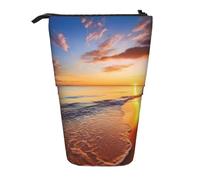 LHBWCVN Belle trousse à crayons télescopique avec motif lever de soleil tropical sur la plage - Pour homme et femme