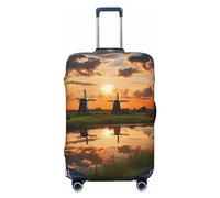 LHBWCVN Belle vue des Pays-Bas Housse de bagage pour valise approuvée TSA, protection lavable pour valise de 45,7 à 81,3 cm, anti-rayures, housse de bagage de voyage, Noir , M