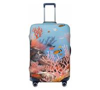 LHBWCVN Coral Reef Housse de bagage pour valise, approuvée TSA, lavable pour valise de 45,7 à 81,3 cm, anti-rayures, housse de bagage de voyage, Noir , M