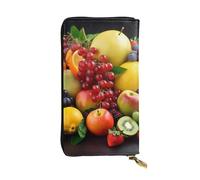Lhbwcvn Fresh Fruits - Portefeuille en cuir pour homme et femme - Portefeuille en cuir avec blocage RFID - Grande capacité - Porte-cartes de crédit - Étui à billets avec fermeture éclair pour