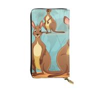Lhbwcvn Funny For Kangaroo Zoo Portefeuille pour homme et femme Pochette en cuir avec blocage RFID Portefeuille de grande capacité Porte-cartes de crédit Porte-monnaie avec fermeture éclair Support de