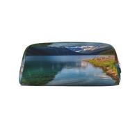 LHBWCVN Glacier National Park - Trousse à crayons de grande capacité - Trousse de maquillage esthétique en cuir pour homme et femme - Trousse de toilette de voyage avec fermeture éclair - Grande