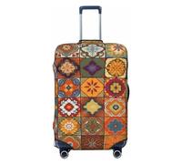 LHBWCVN Group of Housse de bagage à motif géométrique marocain pour valise, approuvée par la TSA, lavable pour valise de 45,7 à 81,3 cm, anti-rayures, housse de bagage de voyage, Noir , M