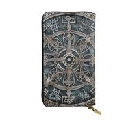 Lhbwcvn Helm Of Awe Portefeuille en cuir pour homme et femme avec blocage RFID, grande capacité, porte-cartes de crédit, porte-monnaie avec fermeture éclair, support de téléphone, sac à main de