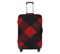 LHBWCVN Housse de bagage à carreaux rouge et noir pour valise approuvée par la TSA, protection lavable pour valise de 45,7 à 81,3 cm, housse de bagage à main, housse de bagage de voyage anti-rayures,