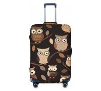 LHBWCVN Housse de bagage à main avec motif chouettes mignonnes marron de dessin animé pour valise, housse de protection lavable pour valise de 45,7 à 81,3 cm, housse de bagage à main, housse de bagage