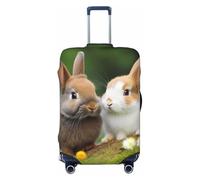 LHBWCVN Housse de bagage à motif de lapins mignons pour valise, approuvée TSA, lavable pour valise de 45,7 à 81,3 cm, anti-rayures, housse de bagage de voyage, Noir , S