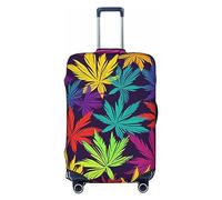 LHBWCVN Housse de bagage à motif de mauvaises herbes colorées pour valise, approuvée par la TSA, protection lavable pour valise de 45,7 à 81,3 cm, anti-rayures, housse de bagage de voyage, Noir , XL