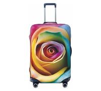 LHBWCVN Housse de bagage à motif de rose arc-en-ciel pour valise, approuvée par la TSA, protection lavable pour valise de 45,7 à 81,3 cm, anti-rayures, housse de bagage de voyage, Noir , M