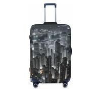 LHBWCVN Housse de bagage Aerial Night of View Hong Kong pour valise, approuvée TSA, lavable pour valise de 45,7 à 81,3 cm, anti-rayures, housse de bagage de voyage, Noir , XL