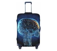 LHBWCVN Housse de bagage cerveau intelligence artificielle pour valise, approuvée TSA, protection lavable pour valise de 45,7 à 81,3 cm, anti-rayures, housse de bagage de voyage, Noir , M