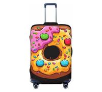 LHBWCVN Housse de bagage en forme de donut pour valise, approuvée TSA, lavable pour valises de 45,7 à 81,3 cm, anti-rayures, housse de bagage de voyage, Noir , XL