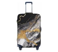 LHBWCVN Housse de bagage en marbre noir blanc doré pour valise approuvée TSA, protection lavable pour valise de 45,7 à 81,3 cm, anti-rayures, housse de bagage de voyage, Noir, XL