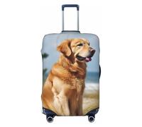 LHBWCVN Housse de bagage Golden Retriever pour valise, approuvée TSA, lavable pour valise de 45,7 à 81,3 cm, anti-rayures, housse de bagage de voyage, Noir , M