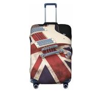 LHBWCVN Housse de bagage pour valise de guitare avec drapeau britannique approuvée TSA, protection lavable pour valise de 45,7 à 81,3 cm, anti-rayures, housse de bagage de voyage, Noir , M