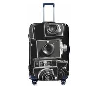 LHBWCVN Housse de bagage rétro Cool Camera Collection pour valise, approuvée TSA, lavable pour valise de 45,7 à 81,3 cm, anti-rayures, housse de bagage de voyage, Noir , M