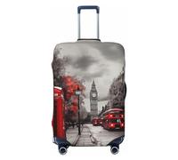 LHBWCVN Housse de bagage rouge London Street pour valise, approuvée par la TSA, housse de protection lavable pour valise de 45,7 à 81,3 cm, anti-rayures, housse de bagage de voyage, Noir , M