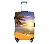 LHBWCVN Housse de bagage Sunset Palm pour valise, approuvée TSA, lavable pour valise de 45,7 à 81,3 cm, anti-rayures, housse de bagage de voyage, Noir , M