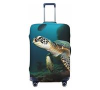 LHBWCVN Housse de bagage tortue de mer pour valise, approuvée TSA, lavable pour valise de 45,7 à 81,3 cm, anti-rayures, housse de bagage de voyage, Noir , S