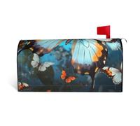 LHBWCVN Housse de boîte aux lettres magnétique en forme de papillon mignon - Couverture de boîte aux lettres personnalisée - Couverture décorative de boîte aux lettres de bienvenue pour jardin, cour