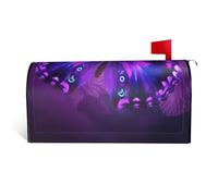LHBWCVN Housse de boîte aux lettres magnétique personnalisée avec motif papillon violet pour boîte aux lettres de bienvenue pour jardin, cour, décoration de boîte aux lettres surdimensionnée standard