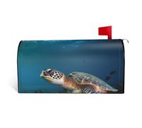 LHBWCVN Housse de boîte aux lettres magnétique personnalisée en forme de tortue de mer pour jardin, cour, décoration de boîte aux lettres surdimensionnée standard, 53,3 x 45,7 cm